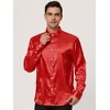 Lars Amadeus Men's Long Sleeves Button Down Prom Party Satin Dress Shirts - 3 of 4