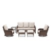 Buenhomino 6 Pieces Patio Furniture Sets with Swivel Chairs, Wicker Outdoor Furniture Set for Porch Deck Bistro Lawn Garden Backyard Poolsid - 2 of 4