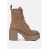 Carmac High Ankle Platform Boots In Tan - 2 of 4