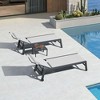 PURPLE LEAF Outdoor Lounge Chair Set Aluminum Patio Chaise Lounger with Side Table and Pillow for Outside Pool Beach Sunbathing Tanning Recliner - 3 of 4