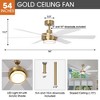 Parrot Uncle 54" Modern Gold LED Ceiling Fan with Light and Remote - 4 of 4
