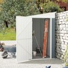 Outsunny Garden Metal Storage Shed, Outdoor Lean to Tool house with Lockable Door, 2 Air Vents & Steel Construction for Backyard, Patio, Lawn, Garage - image 3 of 4