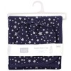 Hudson Baby Infant Swaddle Blanket and Cap or Headband, Silver Navy Stars, One Size - 2 of 2