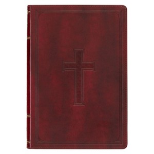 KJV Holy Bible, Thinline Large Print Faux Leather Red Letter Edition - Thumb Index & Ribbon Marker, King James Version, Burgundy - (Leather Bound) - 1 of 1