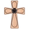 Dicksons WWC-80 Filigree Design Adorned With Metal Flower Natural Brown and Tan 12 x 9 Inch MDF Decorative Hanging Wall Cross - 2 of 3
