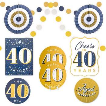 Sparkle and Bash 12 Pieces 40th Birthday Party Supplies, Table Centerpieces, Wall Ceiling Decorations Confetti String
