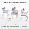BabyBond Portable 3 in 1 Baby High Chair, Convertible High Chair for Babies and Toddlers with 5 Point Harness and Three Adjustable Height Settings - 3 of 4