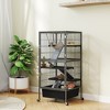 PawHut 45" Small Animal Cage, 4-Tier Rolling Ferret Cage with 6" Deep Slide-Out Tray, Platforms, Hammock, for Rabbit, Ferrets, Chinchillas, Gray - 3 of 4