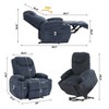 Corduroy Electric Power Lift Recliner Chair with 155¡ã Recline, Massage, Heat, Dual Cup Holders, and Stand Assist, Ergonomic Comfort Chair for Elderly - 2 of 4