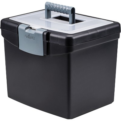 Storex Portable Storage Box Letter Size 14w x 11-1/4d x 14-1/2h Black 61502U01C