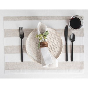 Solino Home Striped Linen Placemats, Set of 4 | Cabana Stripe - 1 of 4