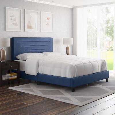 Blue suede online bed frame