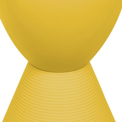Yellow Modern Round Plastic Side Table