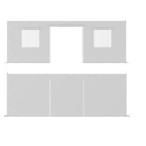 10'x20' & 13'x20' Heavy Duty Carport Sidewalls - 180G PE Waterproof Fabric with Zipper Doors & Mesh Windows, White (Cover Only) - 1 of 4