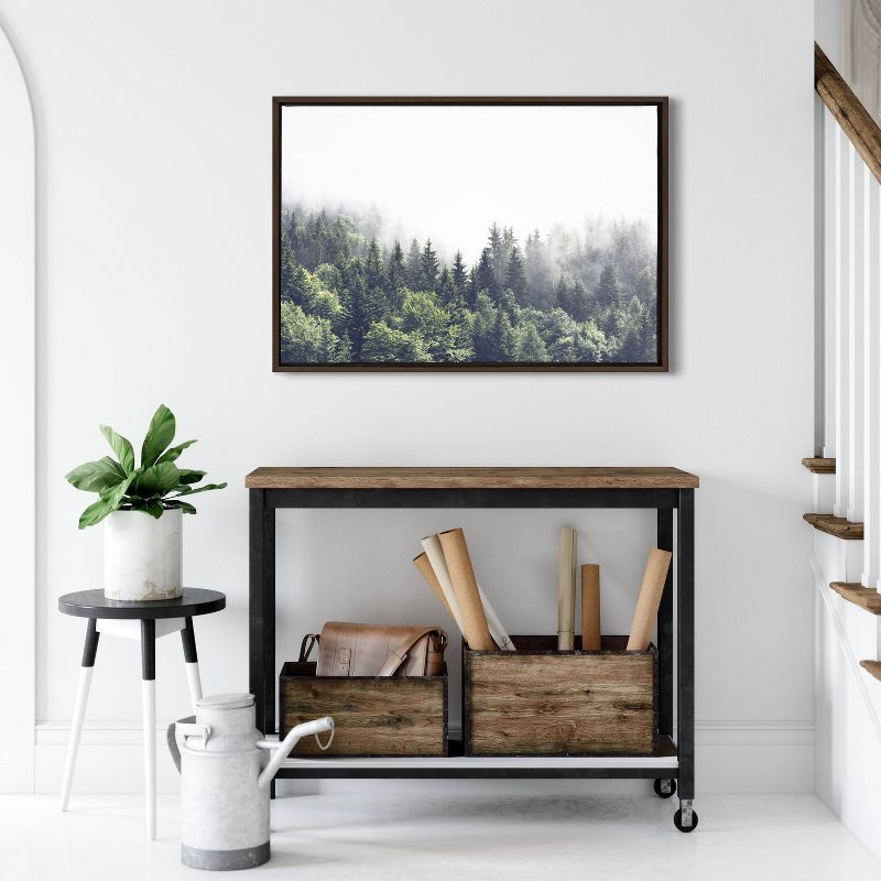 Sylvie Lush Green Forest on a Foggy Day Framed Canvas - Kate & Laurel All Things Decor, 5 of 6