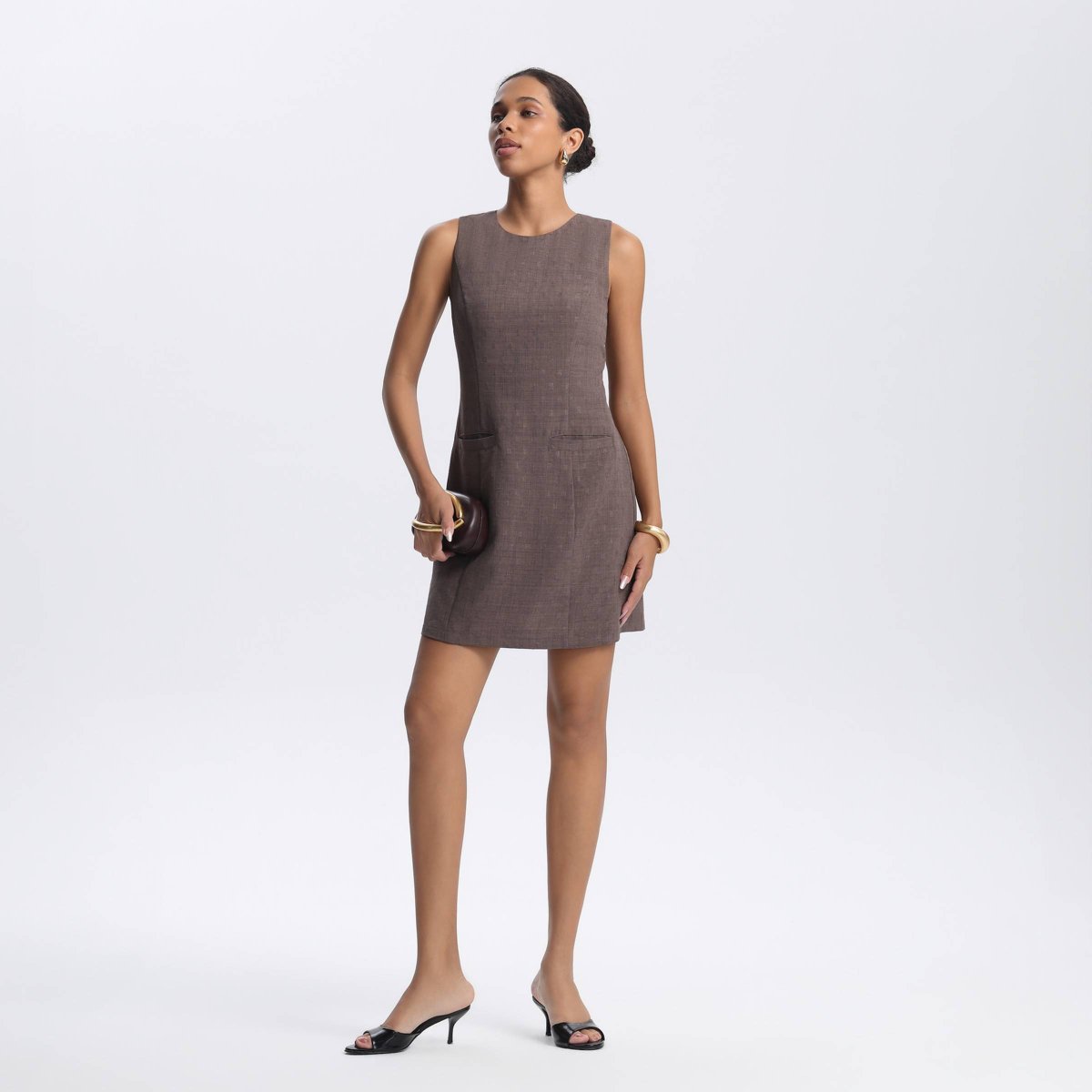 Женские платья A New Day Women's Seamed Mini Dress - A New Day™ Brown M — фото 3