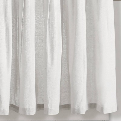 Blue and White Linen Button Kitchen Tier Curtains, 29" x 36"