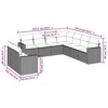 vidaXL Garden Sofa Set Black PE Rattan Large Adjustable Feet - 3 of 4