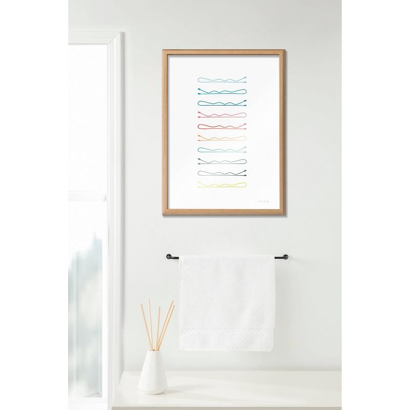 18&#34; x 24&#34; Blake Colorful Bobby Pins Framed Printed Glass Natural - Kate &#38; Laurel All Things Decor, 6 of 8