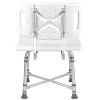 DMI Shower or Bath Chair, Made of Non Slip Aluminum with Plastic Seat, Adjustable Height, 500 lb capacity, White - 3 of 4