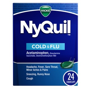 Vicks NyQuil Cold & Flu Medicine LiquiCaps - 24ct - 1 of 4