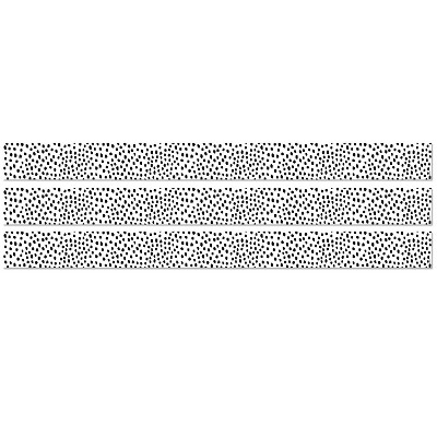 Creative Teaching Press Straight Border 3" x 144' Black Messy Dots on White (CTP10451-3)