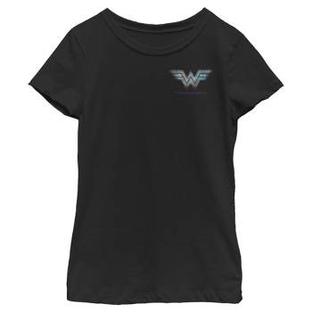 Girl\'s Wonder Woman Symbol Build Up Fill T-shirt : Target