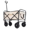 YONWAY Foldable Wagon Cart,Dual-Layer Design Beach Wagon,with All-Terrain Wheels for Camping Shopping Sports Gardening Fishing 225lbs Capacity - 2 of 4