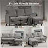 HYLEORY L-Shaped Convertible Sectional Sofa Couch 3 Seater with Linen Fabric, Complete with Ottoman, for Living Room, Apartment and Office - 4 of 4