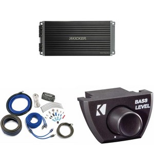 Kicker 47KEY5001 500-Watt Mono Channel Amp With Bass Knob, CK4 Amp Kit Bundle - 1 of 4
