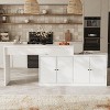 Famapy Expandable Stone-Patterned Kitchen Island Storage Cabinet & Table: Easy-Clean Countertop,Multi-Layer Shelving – Centerpiece for Kitchens - 3 of 4