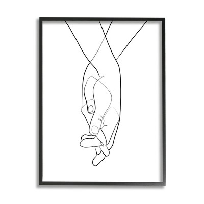 Stupell Industries Hands Intertwined Romantic Gesture Minimal Linework