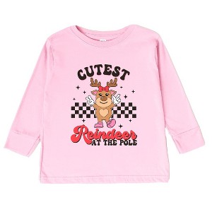 The Juniper Shop Cutest Reindeer At The Pole Toddler Long Sleeve Tee - 1 of 3