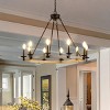 BAOURE 31.5in Black Rustic Farmhouse Candle Chandelier, Round Hanging Light Fixture for Dining Room, Kitchen, Living Room, E12 Bulb Base - 3 of 4