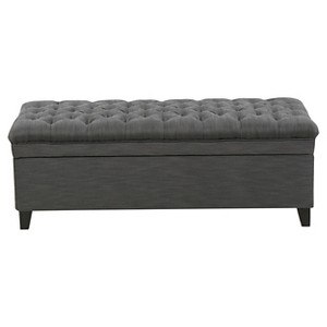 Hastings Tufted Fabric Storage Ottoman Bench - Christopher Knight Home, Gray