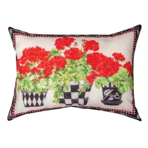 Floral Pillow – Geranium Pots 18x13 inch by Manual Woodworkers and Weavers - 1 of 3