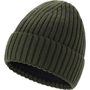 ZUPPAD Adult General Sizing Fleece Lined Cuffed Beanie Hat for Men Women Knitted Winter Wool Beanies Skull Cap Warm Watch Hats 1 Pack - 1 of 4