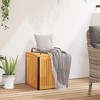 vidaXL Patio Cushion Box - 17.7"x17.7"x17.7"/20.9" - Acacia Wood Storage Box - Outdoor Garden and Patio Organizer with Powder-Coated Steel Handle - 3 of 4