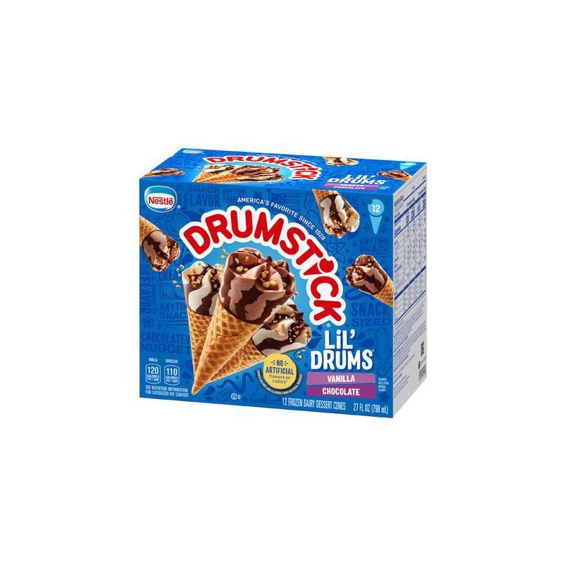 Nestle Drumstick Lil&#39; Drums Vanilla Chocolate Ice Cream Cones - 12ct, 3 of 16