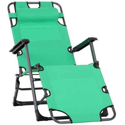 Green Adjustable Zero Gravity Chaise Lounger with Cushions