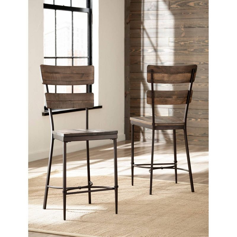 Set of 2 Jennings Counter Height Barstool - Distressed Walnut - Hillsdale Furniture, 3 of 6