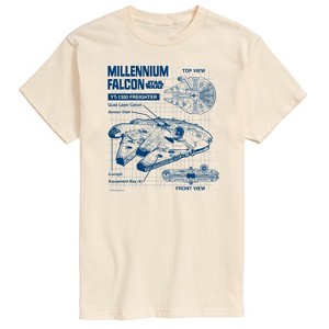 Men's - Star Wars - Millennium Falcon Schematic Short Sleeve Graphic T-Shirt - 1 of 3