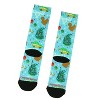 National Lampoon's Christmas Vacation Moose Glass Squirrel Tree Sublimation Mid-Calf Crew Socks Turquoise - 2 of 3