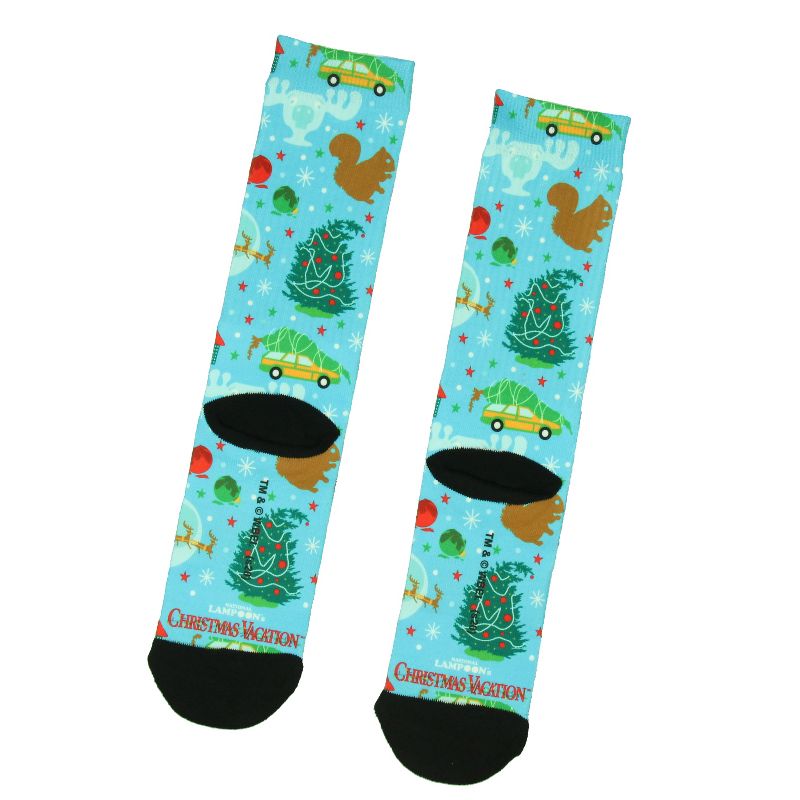 National Lampoon's Christmas Vacation Sublimation Mid-Calf Crew Socks Turquoise, 2 of 4