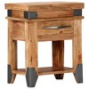 vidaXL Nightstand Storage Cabinet Bedside Table with Drawer Solid Wood Acacia - 15.7" x 11.8" x 20.1" - 2 of 4