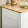 HOMCOM Sideboard with Solid Wood Countertop, Modern Kitchen Storage Cabinet, Coffee Bar Cabinet with 2 Drawers, Doors and Adjustable Shelf - 2 of 4
