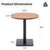 Syemin Patio Side Table, Outdoor Dining Table Set, Wood Top Outdoor Furniture Round Table for Lawn, Poolside, Black, 27.8" * 27.8" * 29.1" - 3 of 4