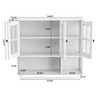 Sapphtopaz Modern Wall Mounted Bathroom Cabinet with Open Shelf & Towel Rack,2-Tier Wall Cabinet with Fluted Glass Doors Storage Cabinet - 3 of 4