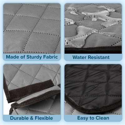 Gray Quilted Waterproof Dog Car Seat Cover