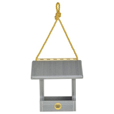 Small Driftwood Gray Hanging Plastic Hopper Bird Feeder